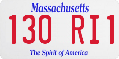 MA license plate 130RI1