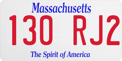 MA license plate 130RJ2