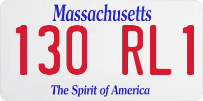 MA license plate 130RL1