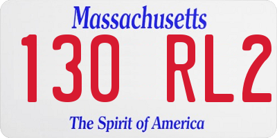 MA license plate 130RL2