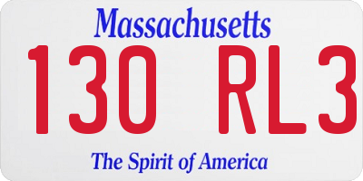 MA license plate 130RL3