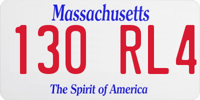 MA license plate 130RL4