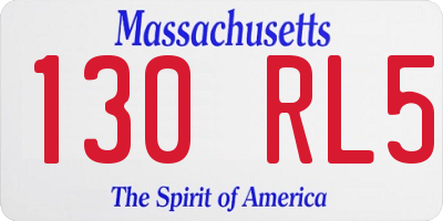 MA license plate 130RL5