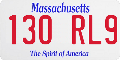 MA license plate 130RL9