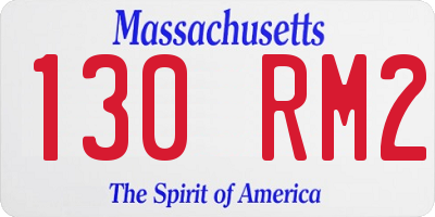 MA license plate 130RM2