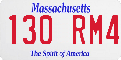 MA license plate 130RM4