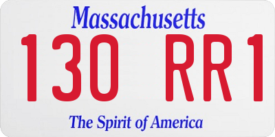 MA license plate 130RR1