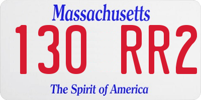 MA license plate 130RR2