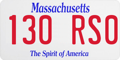 MA license plate 130RS0