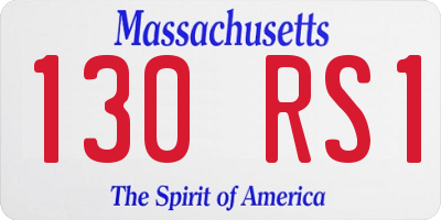 MA license plate 130RS1