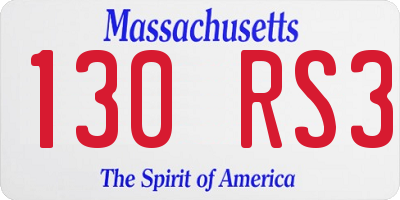 MA license plate 130RS3
