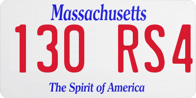 MA license plate 130RS4