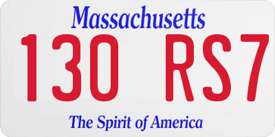 MA license plate 130RS7