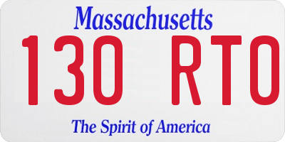 MA license plate 130RT0