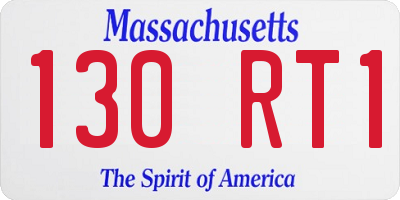 MA license plate 130RT1