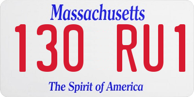 MA license plate 130RU1