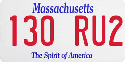 MA license plate 130RU2