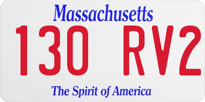 MA license plate 130RV2