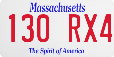 MA license plate 130RX4