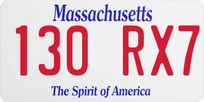 MA license plate 130RX7