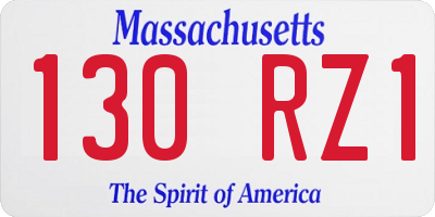 MA license plate 130RZ1