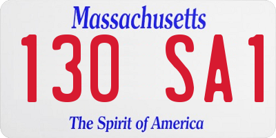 MA license plate 130SA1