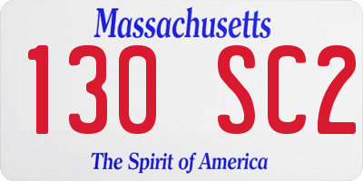 MA license plate 130SC2