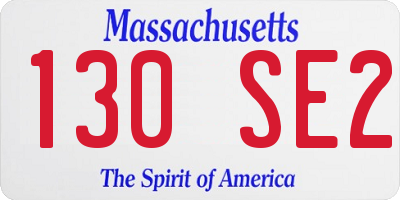 MA license plate 130SE2