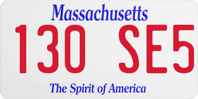 MA license plate 130SE5