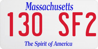 MA license plate 130SF2