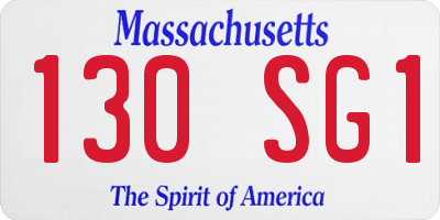 MA license plate 130SG1