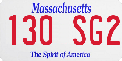 MA license plate 130SG2