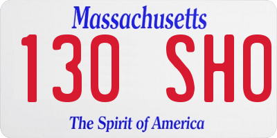 MA license plate 130SH0