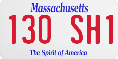 MA license plate 130SH1