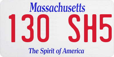 MA license plate 130SH5