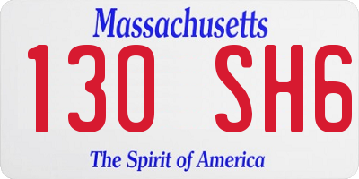 MA license plate 130SH6