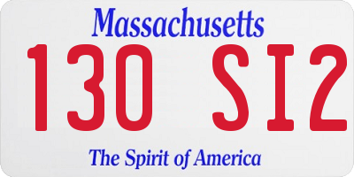 MA license plate 130SI2