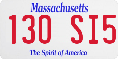 MA license plate 130SI5