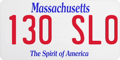 MA license plate 130SL0