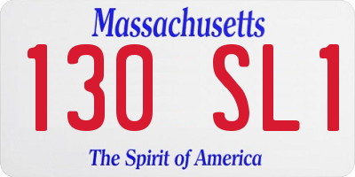 MA license plate 130SL1