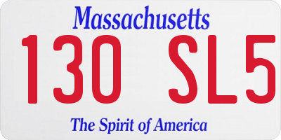MA license plate 130SL5