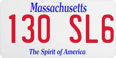 MA license plate 130SL6