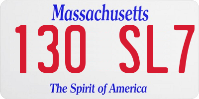 MA license plate 130SL7