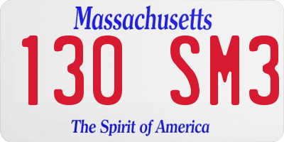MA license plate 130SM3