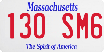 MA license plate 130SM6
