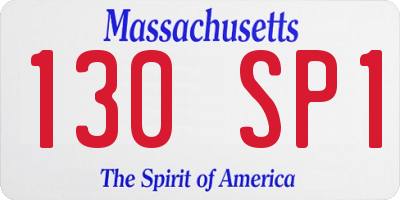 MA license plate 130SP1