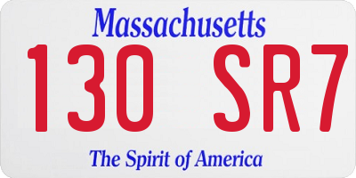 MA license plate 130SR7