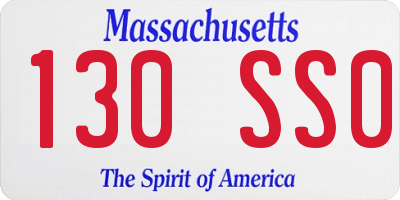 MA license plate 130SS0