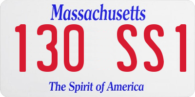 MA license plate 130SS1