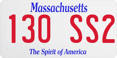 MA license plate 130SS2